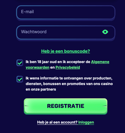 Registration at Spinpanda casino